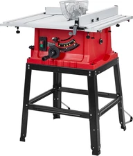 Table Saw, 10 Inch 15A Multifunctional Saw with Stand & Push Stick for Jobside, 