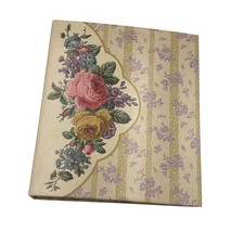 Vtg Hallmark Floral Photo Album Scrap Book 3-Ring Binder 72 Photos Cottage