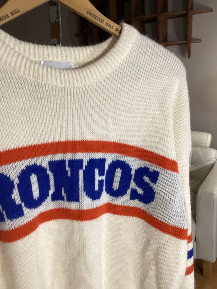Vintage 1980s Cliff Engle NFL Denver Broncos knit Sweater Size medium - Image 2 of 4