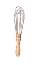 Vintage Hand Wooden Handle Wire Wisk Beater Kitchen Utensil Antique Baking