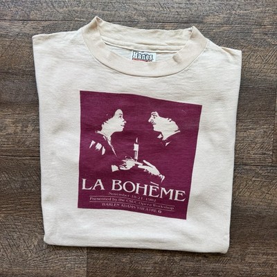 Vintage 1982 Mens M La Boheme Opera Harlen Adams Theatre Indie Musical Rare Tee