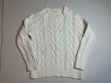 J. Crew Crewcuts Girls Ivory Cable Knit Sweater S 6-7 Long Sleeve EUC
