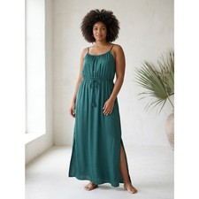 Worthington Women's Large Estate Green Sleeveless Drawstring Maxi Dress NWT