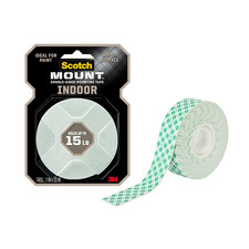 Indoor Double-Sided Mounting White Tape, 1 in X 125 in 10.4 Ft , Features Indu