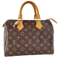 Louis Vuitton Monogram Speedy 25 Leather Fabr...