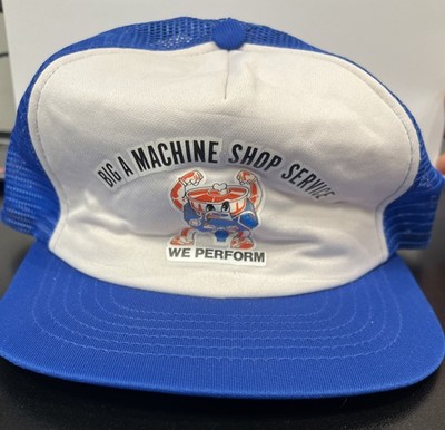 Vintage  Big A Machine Shop Service- We Perform  Trucker Hat- Swingster USA-EUC