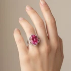 Ravishing Pink Padparadscha Sapphire 7.80Ct 925 Sterling Silver White Gold Rings