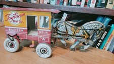 VERY NICE 1930's MARX TIN LITHO WIND UP TOYTOWN DAIRY PRODUCTS DAIRY WAGON 2