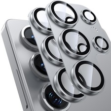Mansoorr Galaxy S25 Ultra Camera Lens Protector Glass Silver - Shatterproof