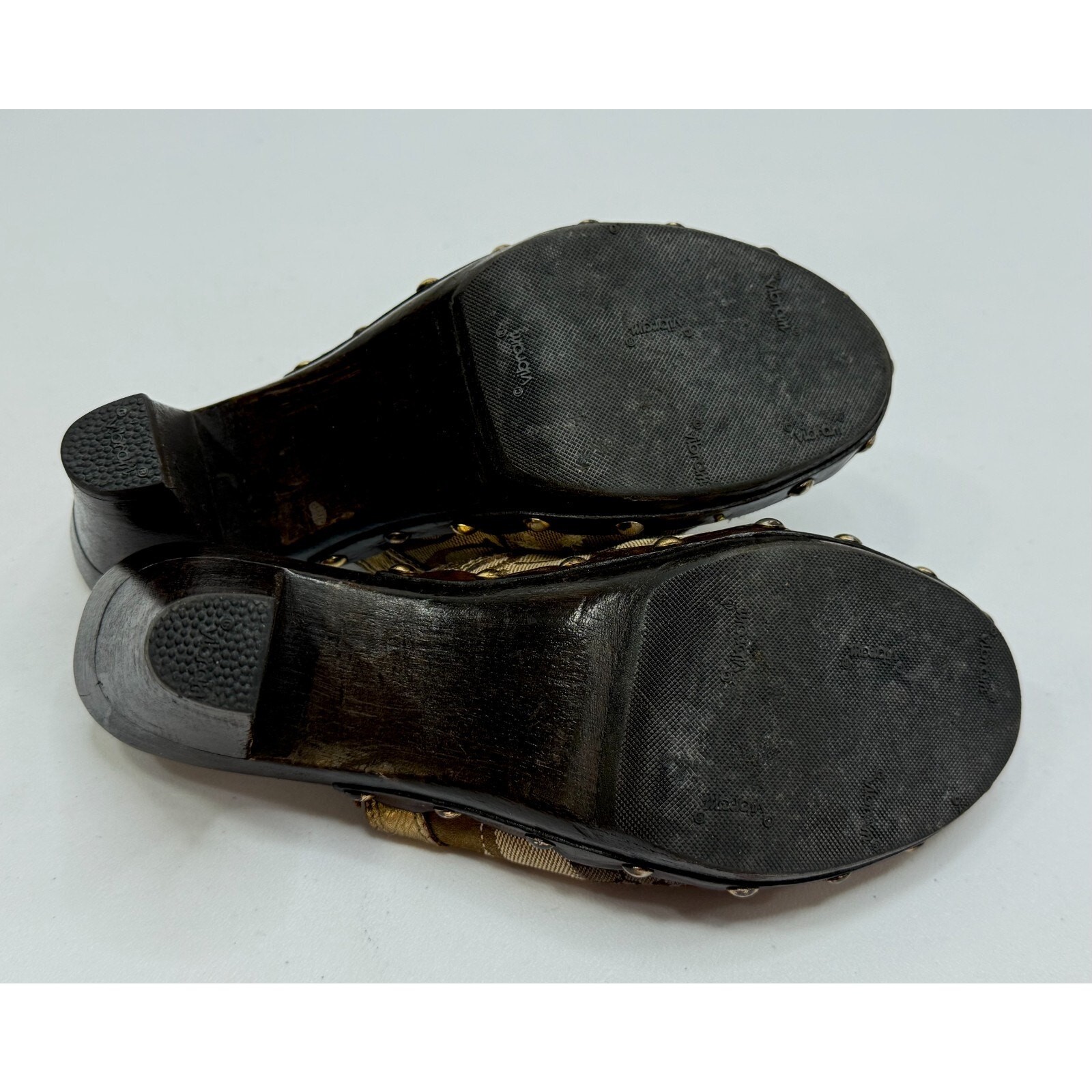 COACH Signature CATERINA Patchwork Studs Womens Wooden Heels Mule Clogs 7.5 thumbnail 13