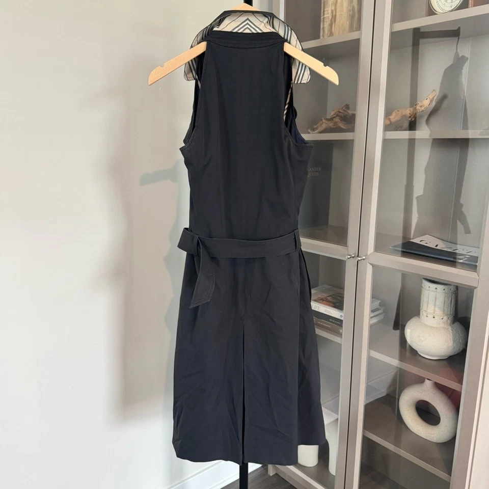 Burberry London Black Sleeveless Belted Trench Double Breasted Midi Dress 6 - Image 4 of 4