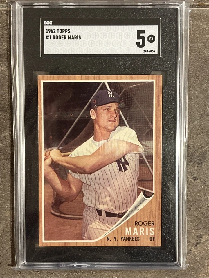 🔥⬛️Roger Maris⬛️🔥1962 Topps #1 SGC 5 EX Vintage HOF Yankees - Image 2 of 4