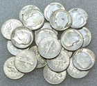 1960-1964 Roosevelt Silver Dime XF-AU/BU Bright lot of 21 coins in saflip #E339