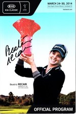 Beatriz Recari autographed signed autograph 2014 LPGA Kia Classic golf program