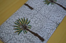 Palm Tree Hand Block 100 Cotton 2.5 Yard Fabric NO TARRIF CHARGES 100 ZK 278