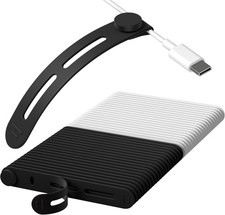 40 PCS Reusable Silicone Cable Ties White Black