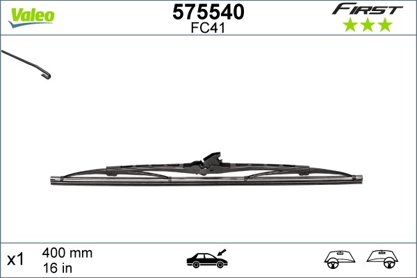 1X Valeo 575540 Wischblatt FüR Opel Vauxhall Fiat Saab Suzuki-image