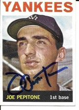 Joe Pepitone Autographed TOPPS Baseball Card