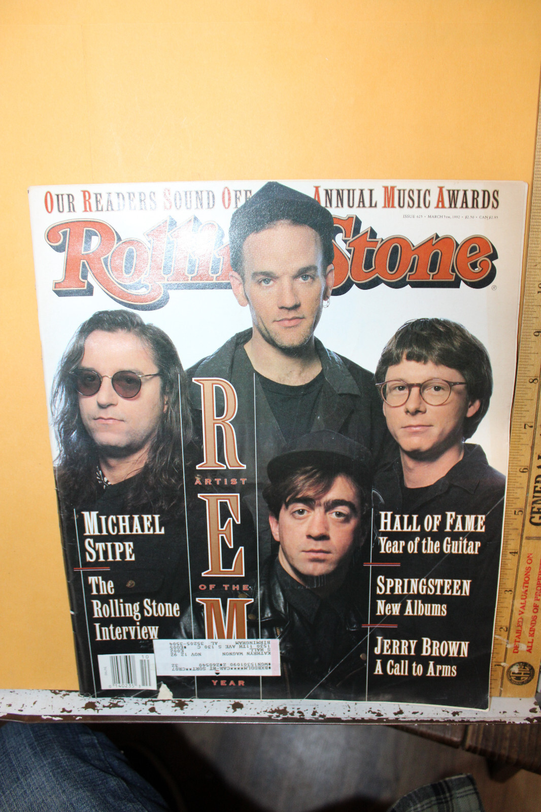 1992 Rolling Stone Magazine REM Michael Stipe Bruce Springsteen Jerry Brown