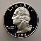 1996-S Washington Quarter - Gem Proof - 90% Silver - .1808 Troy oz (sku:RP12)