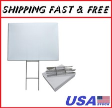 50 Pack Blank Yard Signs 18x24 with H-Stakes for Garage Sales Signs, Graduations