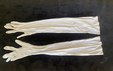 Vtg Light Grey Women  s Long Gloves