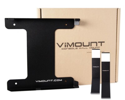 PlayStation 4 Classic + 2x Controller Wall Mount PS4 Black Metal Holder-ViMount
