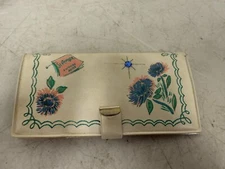 Vintage 1958 Ladies Wallet Purse November Flowers Beautiful Hand Sewn Rare