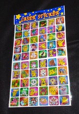 NEW Pokemon Laser Hologram Foil Sticker Sheet of 60 Total Sealed Package FREESHP
