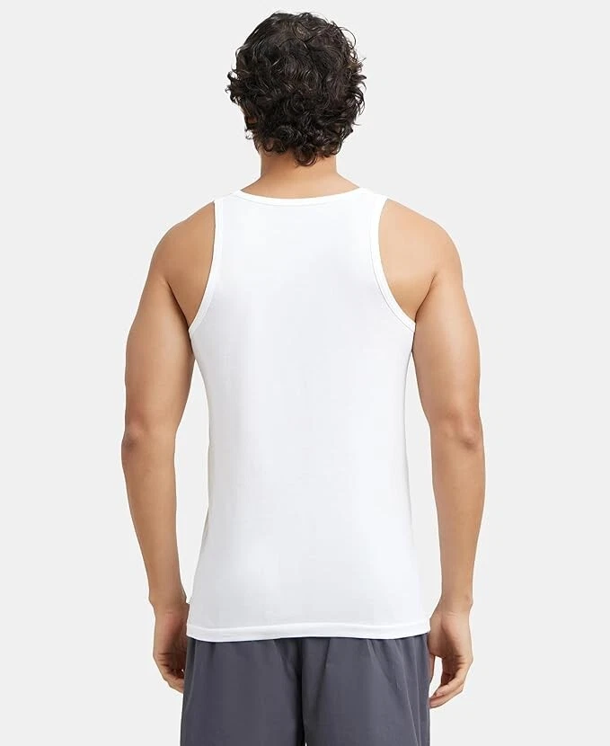 Chaleco ajustado sin mangas de algodón súper peinado Jockey 8820 para hombre Foto 3 de 4