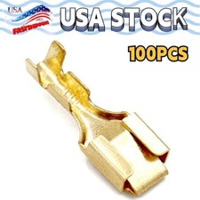 50PCS 6.3mm Female Spade Quick Splice Crimp Terminals Connector Non Insulated