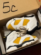 Toddler's Jordan 6 Retro White/Black-Yellow Ochre 5C