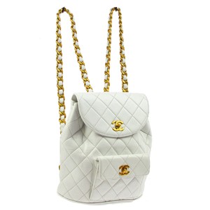 chanel white drawstring bag