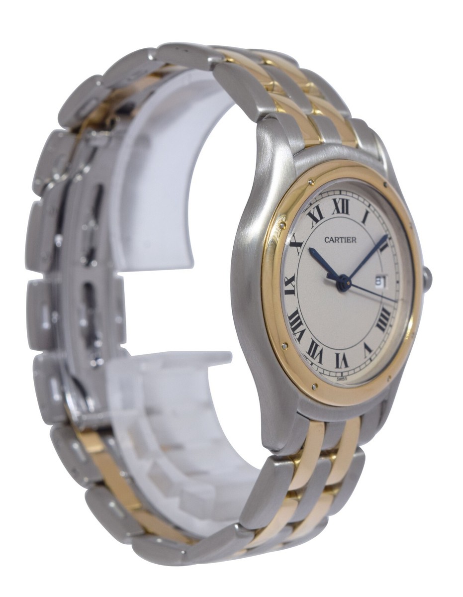 Cartier Cougar Panthere 18k Yellow Gold & Steel Ladies 33mm