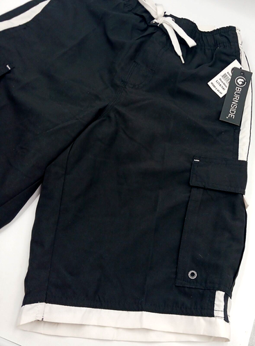 Burnside Swim Trunk Boys Youth Small 8 Board Shorts Beach Swimwear Black White - Picture 3 of 7