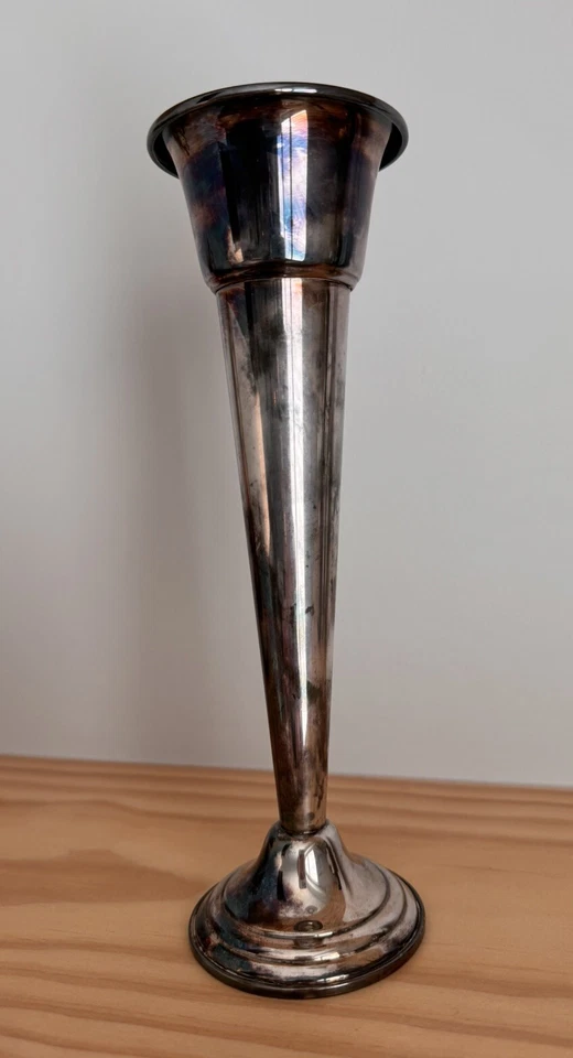 Vaso Gorham Electroplate prata YC 3052 trompete botão vintage - Imagem 2 de 4