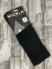 WIGWAM F3118 Absolute Black Crew Sock Medium Men 5-9.5 Women 6-10 New