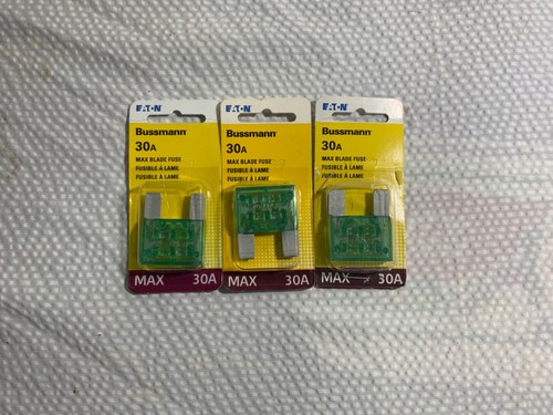 3 packs Bussman Max Fuse BP/Max-30-RP - 30 AMP MAXI Blade Fuse