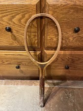 1908 Harry C Lee  Co NY Seneca Model No 169 Unique Open Slit Wood Tennis Racket