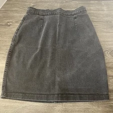 Vintage Sostanza Charcoal Gray Denim Skirt Sz 7 Juniors USA