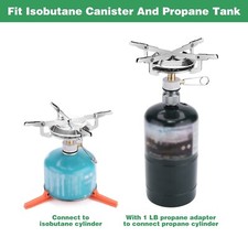 Portable Camping Stove Burner, Backpacking Stove with 1LB Propane Tank Adapter
