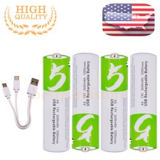4PC USB AA 1.5V Lithium ion Rechargeable li-ion Battery Fast Charge Type C Cable