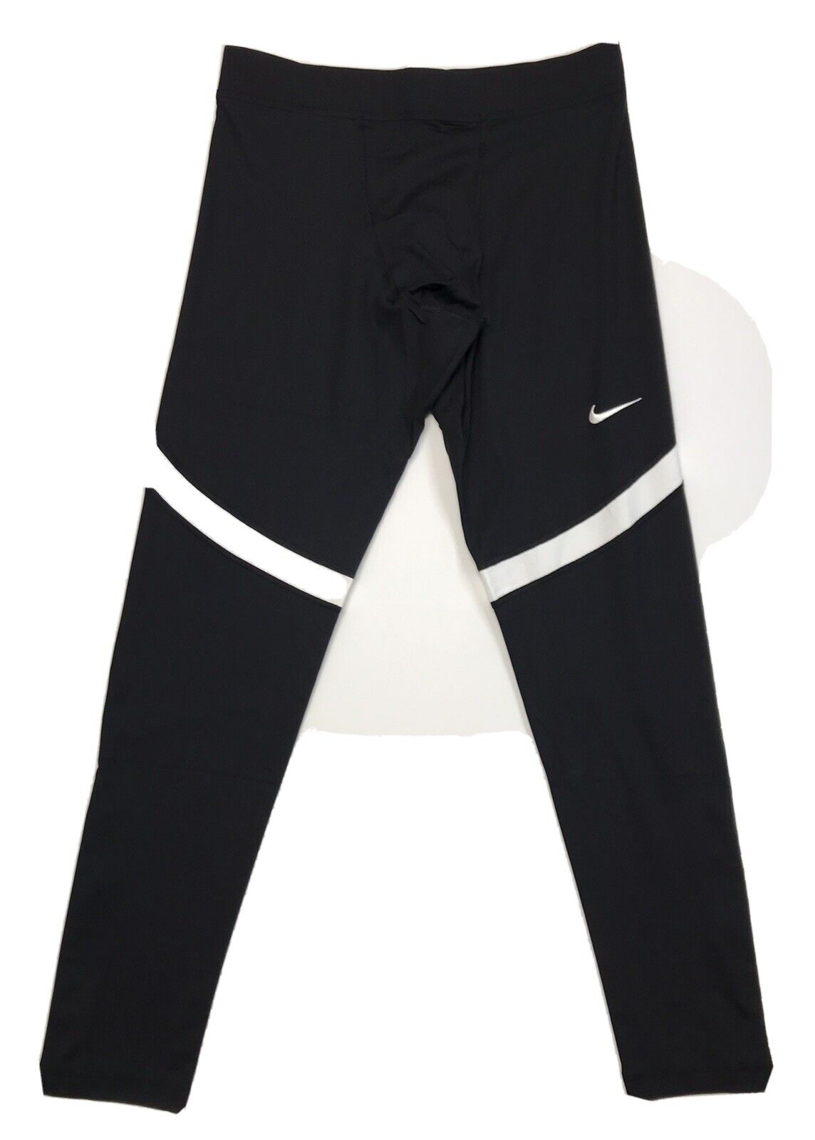 Nike Power Tech Dri-Fit Running Tights Pants Black 835955-012 Zipper Leg Size XL - american