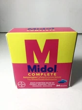 Midol Complete  New 24 Gelcaps Period Multi-Symptom Relief  