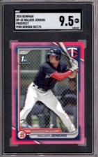 WALKER JENKINS 2024 Bowman 1st #BP-43 SGC 9.5 Pink Border Rookie RC #028/175