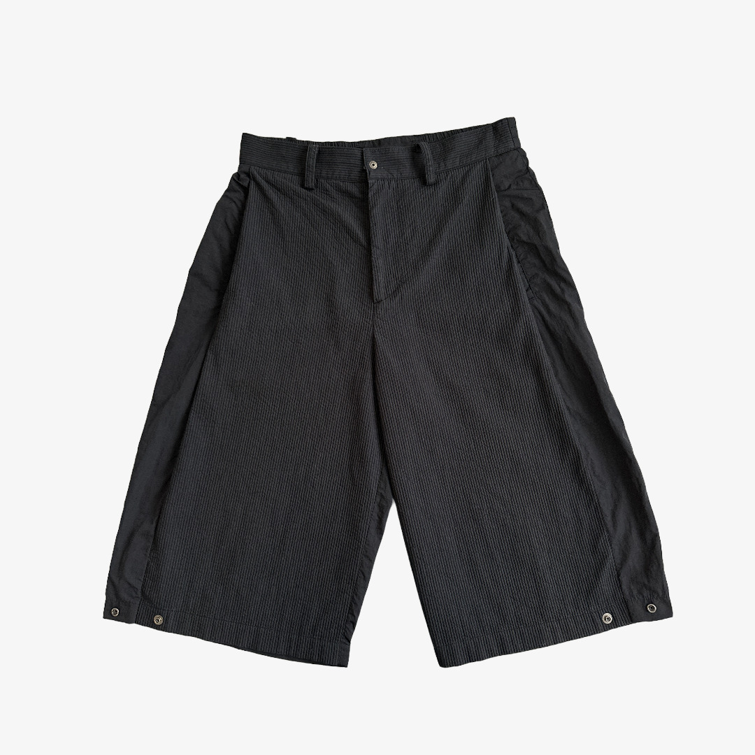 IISE Black "Nubi" Pleated Bermuda Nylon Shorts - image 1