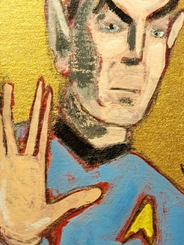 aceo original art card acrylic ink "Spock" (ooak) Limit 1/1 signed OBO - Picture 5 of 10