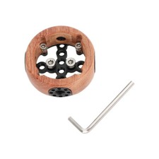 Side Handle Round Wood Handgrip w/1/4"-20 Screw  3/8"-16 ARRI Accessory Thread