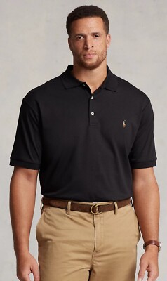 NWT Polo Ralph Lauren Big & Tall BLACK Classic Fit Soft Touch