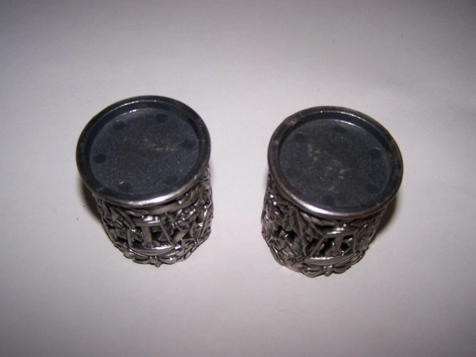 Par de candelabros votivos decorativos de peltre linternas vacaciones 2 1/4" Foto 4 de 4